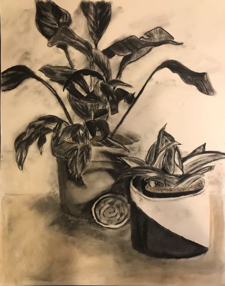 Charcoal and pencil on paper