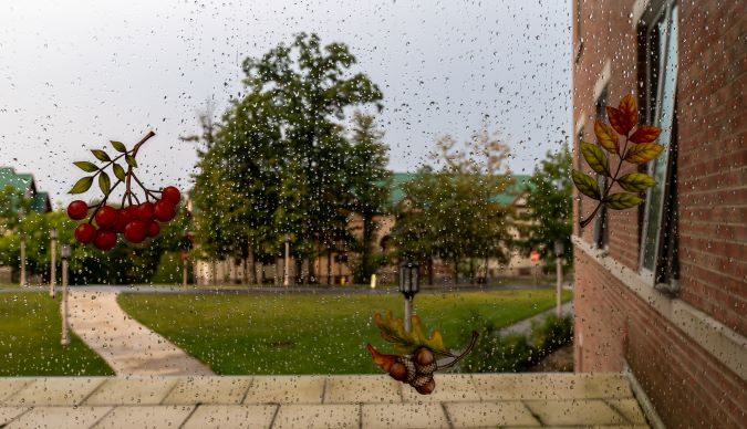 View Through Window at Trippe Hall